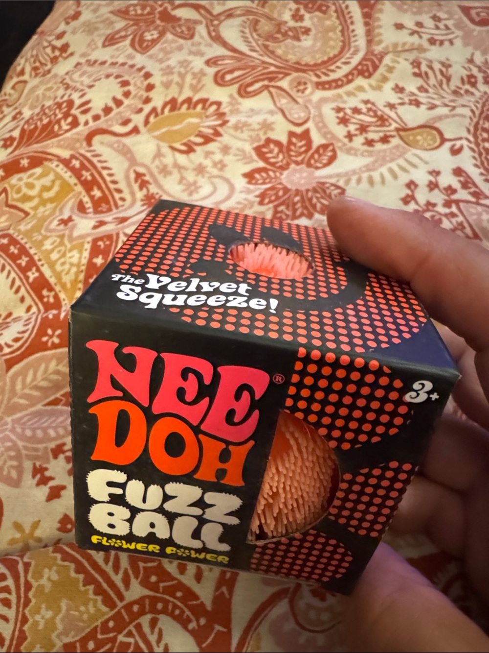Nee doh Fuzz Ball Velvet Squeeze - Orange